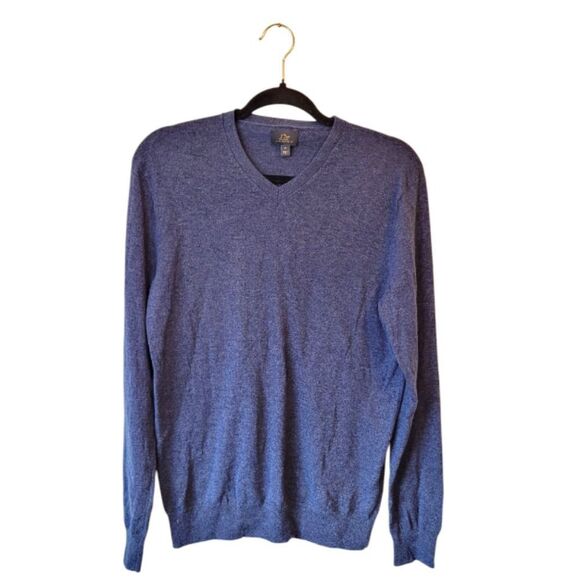 J. Crew Cariaggi Navy Blue Men's 100% Cashmere V Neck Sweater Size M - Picture 1 of 6